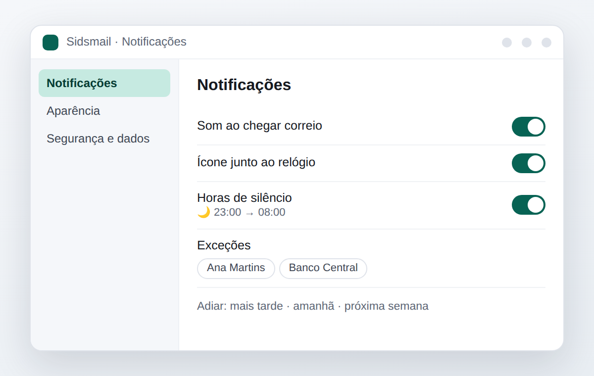Ilustração do passo: Notificações e horas de silêncio
